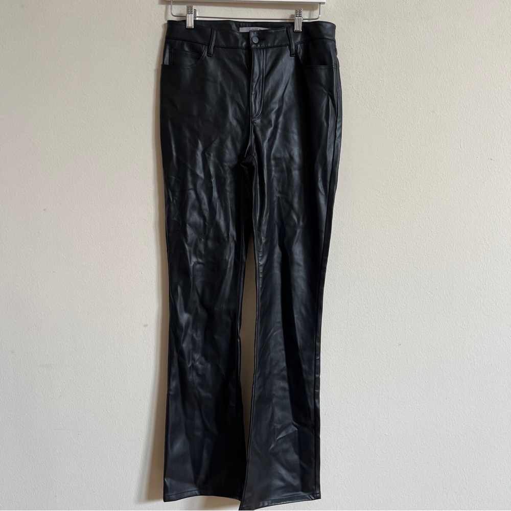 Joe's Womens Black Faux Leather High Rise Straight Leg Ankle Jeans - Picture 7 of 8